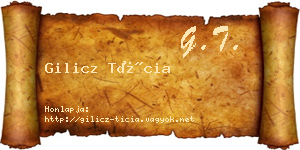 Gilicz Tícia névjegykártya